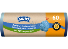 Swirl Müllbeutel mit Ziehverschluss 60 l, 62 × 66 cm, 26 µ, 10 Stk.