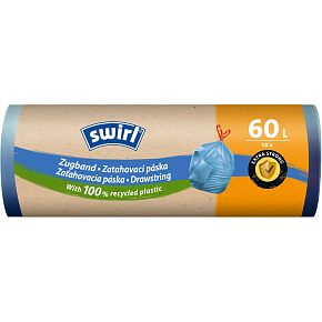 Swirl Müllbeutel mit Ziehverschluss 60 l, 62 × 66 cm, 26 µ, 10 Stk.