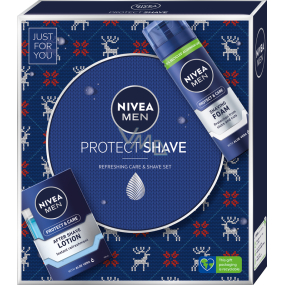 Nivea Men Protect Shave Protect & Care Rasierschaum 200 ml + Protect & Care Aftershave 100 ml, Kosmetikset für Männer