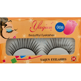 EyelaShes Künstliche Wimpern mit Kleber 008 Schwarz 1 Paar