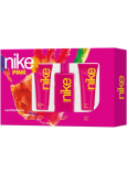 Nike Pink Woman Eau de Toilette 100 ml + Körperlotion 75 ml + Duschgel 75 ml, Geschenkset für Frauen