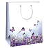 Ditipo Geschenkpapier Tasche 26,4 x 13,6 x 32,7 cm Weiß lila Schmetterlinge