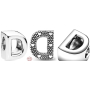 Sterling Silber 925 Alphabet Buchstabe D, Perle für Armband