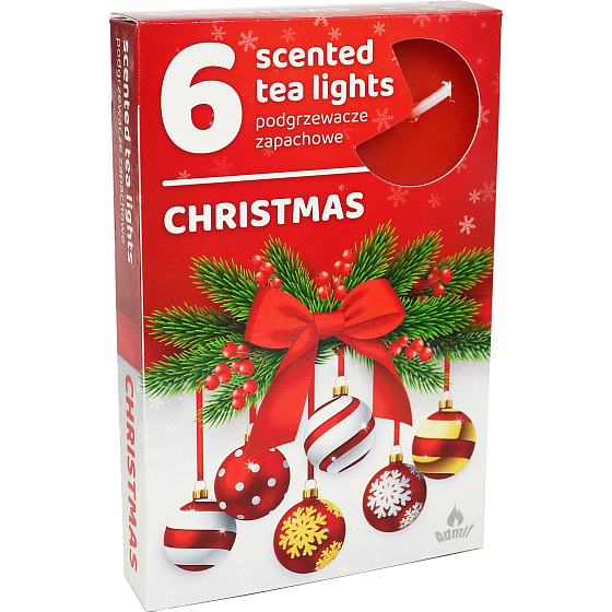 Admit Tea Lights Weihnachtlich duftende Teelichter 6 Stück, Brenndauer 3 - 4 Stunden