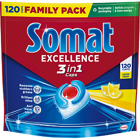 Somat Geschirrspültabs 3 in 1 Extra Lemon 120 Stk