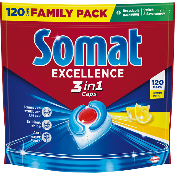 Somat Geschirrspültabs 3 in 1 Extra Lemon 120 Stk