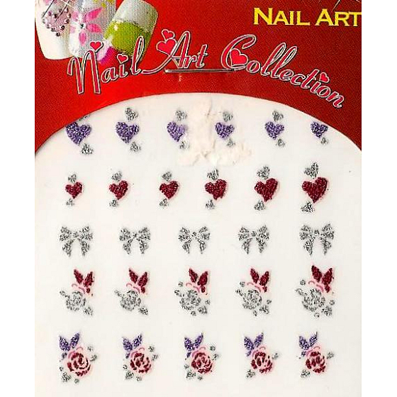 Absolute Cosmetics Nail Art selbstklebende Nagelaufkleber GNS 36 1 Blatt