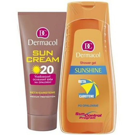 Dermacol Sun LSF20 Sunshine Duschgel 250 ml + Sonnencreme 75 ml, Kosmetikset