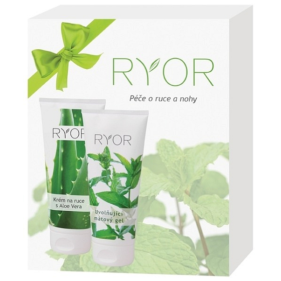 Ryor Mint entspannendes Fußgel 200 ml + Handcreme 200 ml, Kosmetikset