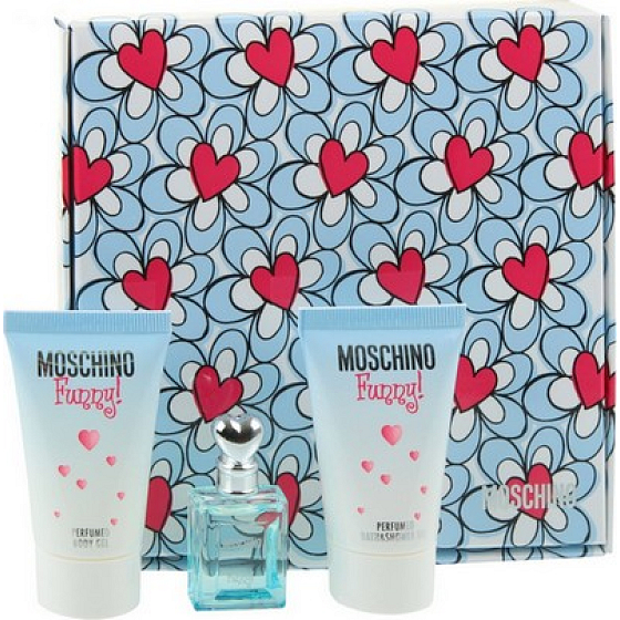 Moschino Lustig! Eau de Toilette 4 ml + Duschgel 25 ml + Körperlotion 25 ml, Geschenkset