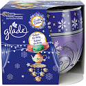 Glade Velvet Tea Party Air & Fabrics Lufterfrischer Spray 275 ml + Duftkerze in Glas Brenndauer bis zu 30 Stunden 120 g, Geschenkset