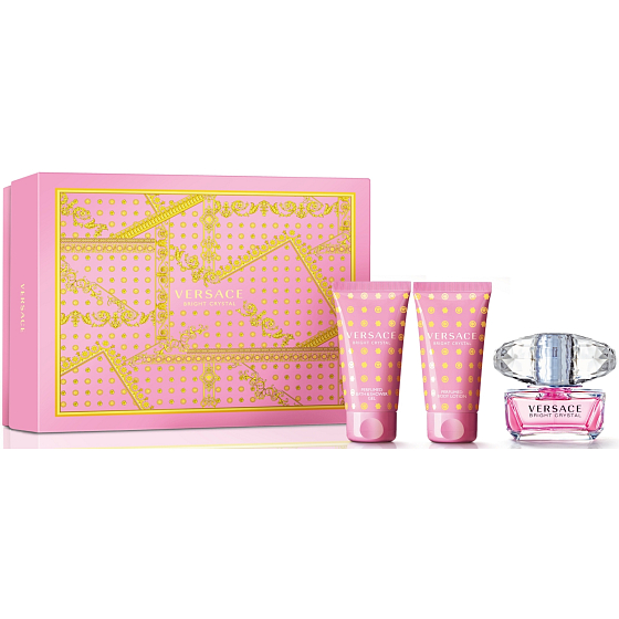 Versace Bright Crystal Eau de Toilette für Frauen 50 ml + Körperlotion 50 ml + Duschgel 50 ml, Geschenkset