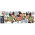 Plastische Aufkleber Rentiere 57 x 20 cm