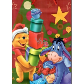 Ditipo Geschenk Papiertüte 26,4 x 12 x 32,4 cm Disney Winnie the Pooh und Esel mit Geschenken
