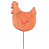 Holzhuhn 8 cm orange + Draht