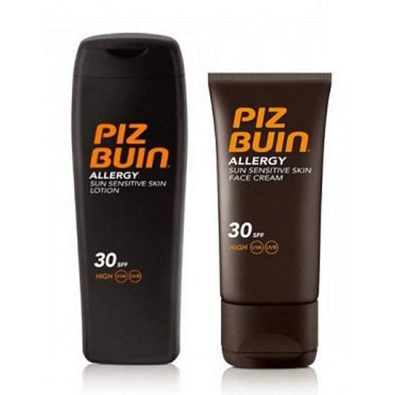 Piz Buin Allergy SPF30 Sonnenschutz verhindert Sonnenallergie 200 ml + Allergie SPF30 Gesichtscreme Sonnenschutz verhindert Sonnenallergie 50 ml