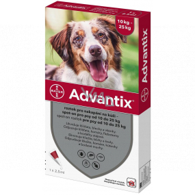 Bayer Advantix Spot On Hauttropfenlösung für Hunde über 10-25 kg, 1 x 2,5 ml