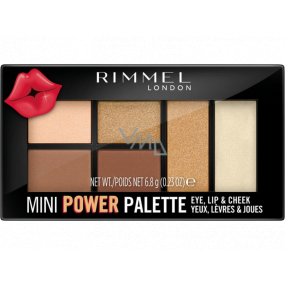 Rimmel London Mini Power Palette Lidschatten-, Lippen- und Gesichtspalette 002 Sassy 6,8 g