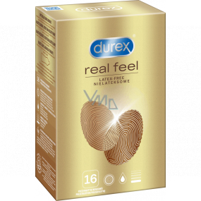 Durex Real Feel Nicht-Latex-Kondom für ein natürliches Haut-zu-Haut-Gefühl, Nennbreite: 56 mm 16 Stück