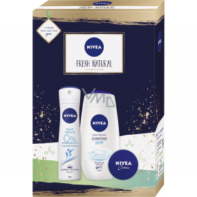 Nivea Fresh Natural Deodorant Spray 150 ml + Duschgel 250 ml + Creme 30 ml, Kosmetikset für Frauen