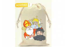 Nekupto Stofftasche von St. Nicholas Mikuláš, Devil, Anděl weiß 220 x 320 mm