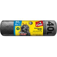 Fino Zeus Flex Müllsäcke, ziehbar, 32 µ, 55 × 57 cm, 40 l, 12 Stk