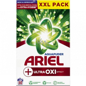 Ariel Aquapuder Ultra Oxi Effect Waschpulver für weiße, bunte und schwarze Wäsche 50 Dosen 3,25 kg