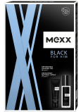 Mexx Black Man parfümiertes Deo-Glas 75 ml + Duschgel 50 ml, Kosmetikset für Männer