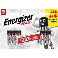 Energizer Max AAA Mikro-Zellenbatterie, 4 Stück + 4 Stück kostenlos