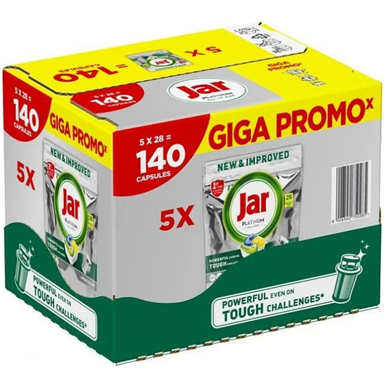 Jar Platinum All in One Zitrone Geschirrspüler Kapseln 5 x 28 Stück