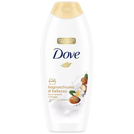 Dove Sheabutter und Vanille Duschgel + Badeschaum 750 ml