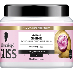 Schwarzkopf Gliss Liquid Silk Haarmaske 4in1 für Glanz der Haare, 400 ml