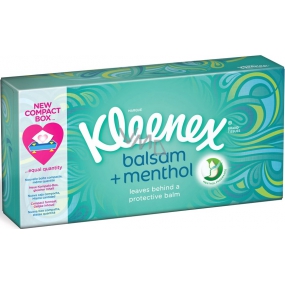 Kleenex Balsam + Menthol Hygienetaschentücher mit einem Duft von Menthol in einer Box 3 Schichten 72 Stück