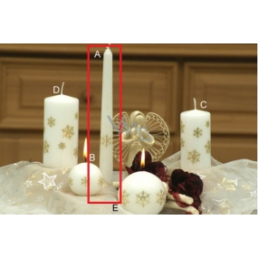 Lima Schneeflocke Kerze weißer Kegel 22 x 250 mm 1 Stück