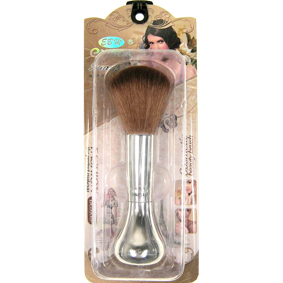 EBM Exmon Kosmetikpinsel mit synthetischen Borsten für Puder 30350 silber 13 cm