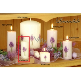 Lima Flower Lavender Duftkerze hellviolett mit Aufkleber Lavendel Zylinder 40 x 90 mm 1 Stück