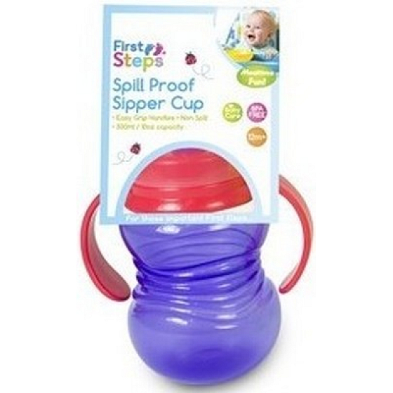 Erste Schritte Sipper Cup 12+ Flasche mit Saugnapf und zwei Griffen für Kinder lila 300 ml