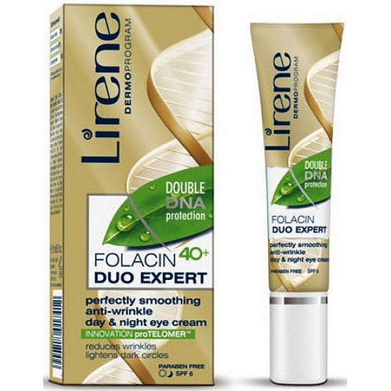 Lirene Folacin Duo Expert 40+ Tag / Nacht perfekt glättende Anti-Falten-Augencreme 15 ml