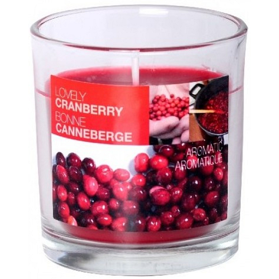 Bolsius Aromatic Lovely Cranberry - Charmante Cranberry-Duftkerze in Glas 72 x 80 mm 320 g Brenndauer 39 Stunden