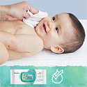 Pampers Pure Aqua Feuchttücher aus Bio-Baumwolle, alkoholfrei und parfümfrei für Kinder, 48 Stück