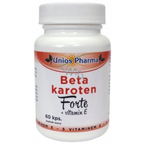 Uniospharma Beta Carotine Forte mit Vitamin E trägt zur normalen Funktion des Immunsystems bei, Schleimhäute, Sehkraft und Hautnahrung ergänzen 60 Kapseln