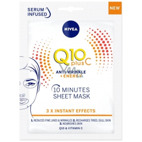Nivea Q10 Plus C Anti-Falten + Energie 10 Minuten textile Gesichtsmaske 1 Stück