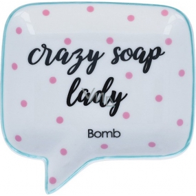 Bomb Cosmetics Crazy Soap Lady Seifenschale Keramikseifenschale 12,5 x 12,5 cm
