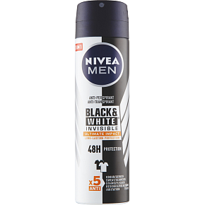 Nivea Men Black & White Invisible Ultimate Impact Antiperspirant, 150 ml
