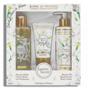 Jeanne en Provence Jasmine Secret - Geheimes Jasmin-Duschöl 250 ml + Körperlotion 250 ml + Handcreme 75 ml, Kosmetikset