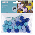 Apli Pom Pom Perlen blau + Gummiband 25 Stück