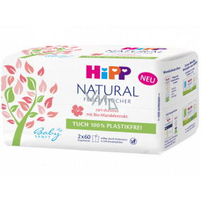 HiPP Babysanft Natural Sensitive Reinigung Feuchttücher für Kinder ohne Mikroplastik 2 x 60 Stück