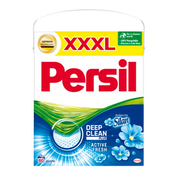 Persil Deep Clean Freshness von Silan Waschpulver auf weißem und permanentem Wäschekasten 60 Dosen 3,9 kg