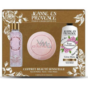 Jeanne en Provence Rose Eau de Parfum für Frauen 60 ml + Handcreme 75 ml + Toilettenseife 100 g, Geschenkset für Frauen