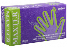 Maxter Hygienic Einweg-Latex hypoallergen gepuderte Handschuhe, Größe M, Karton 100 Stück